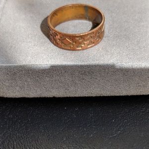 Designer Copper Aztec Pattern Ring